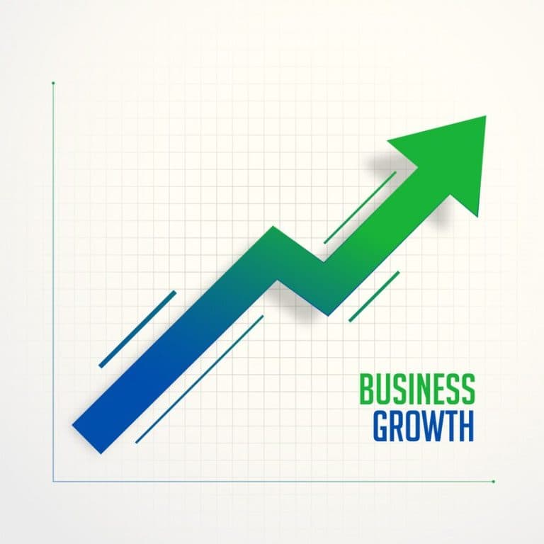 Business growth steps chart