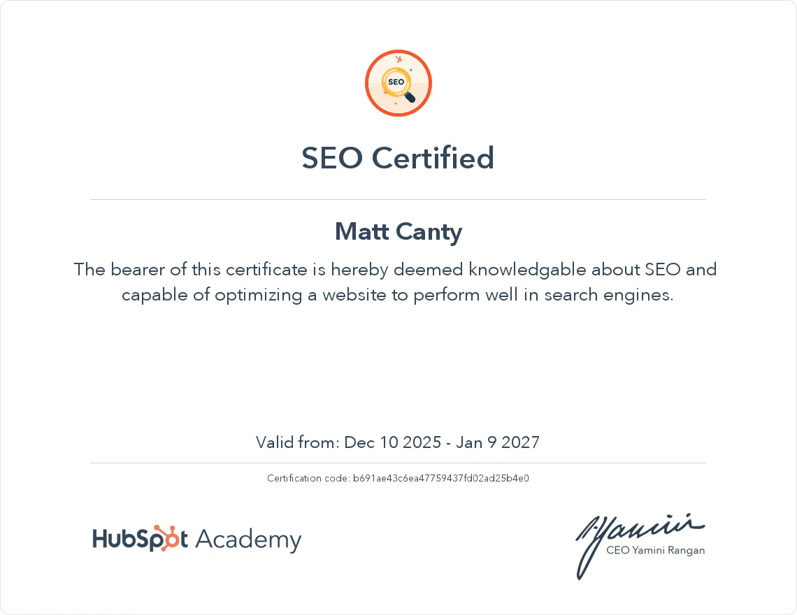 SEO Hubspot Academy