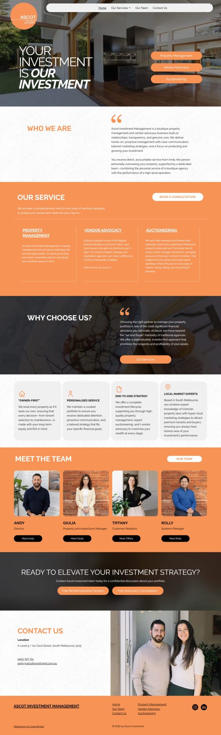 Ascot Investment Management website design