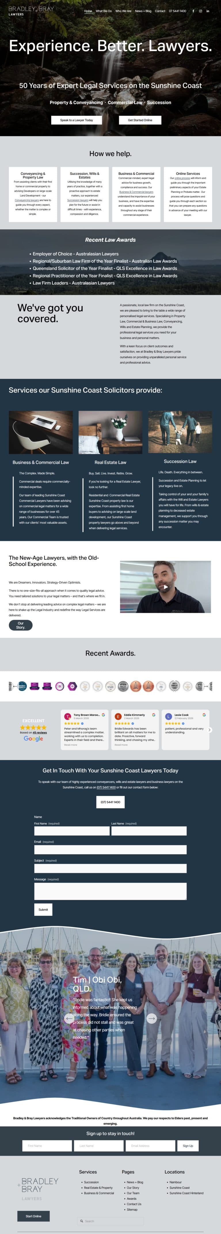 Bradley + Bray website design
