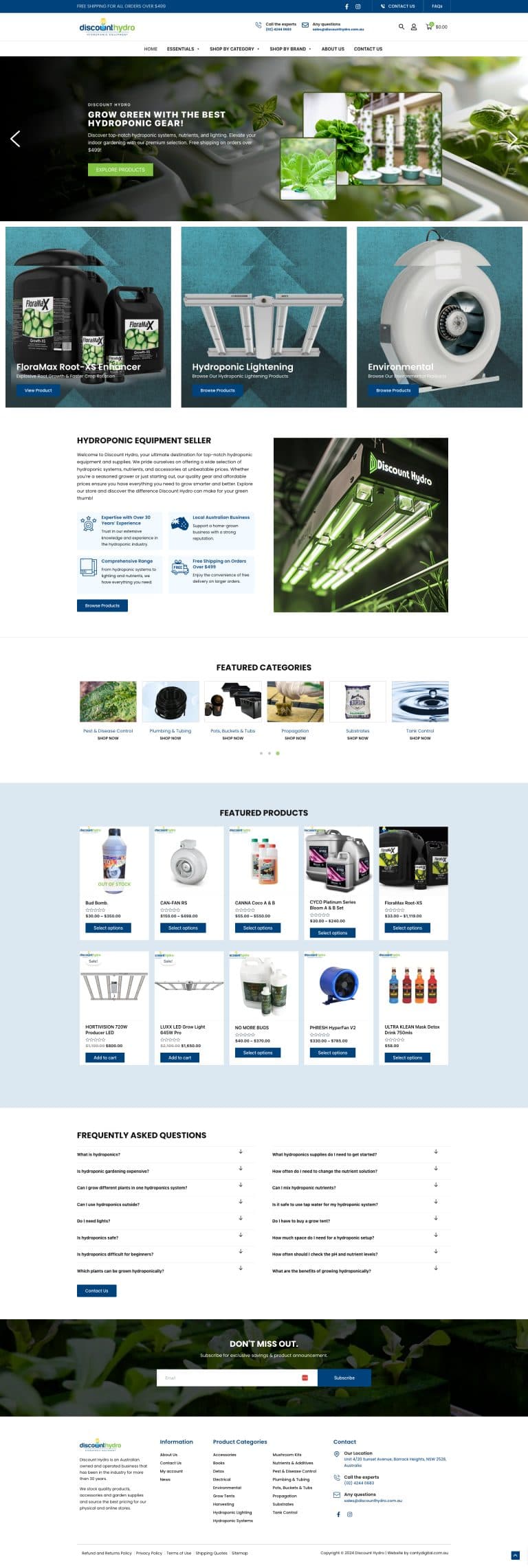 Discount Hydro website design