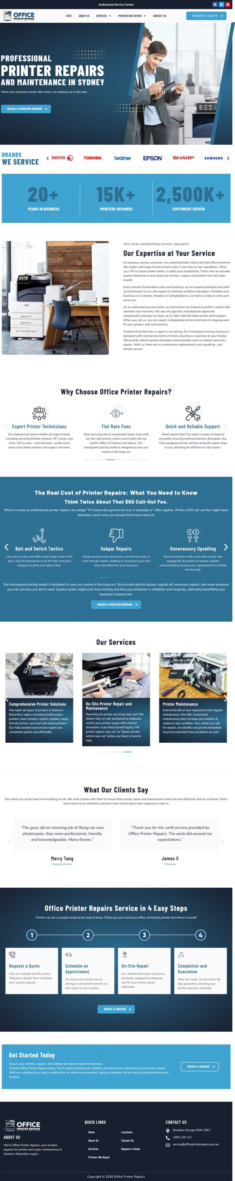 Global Printer & Copier Repairs website design