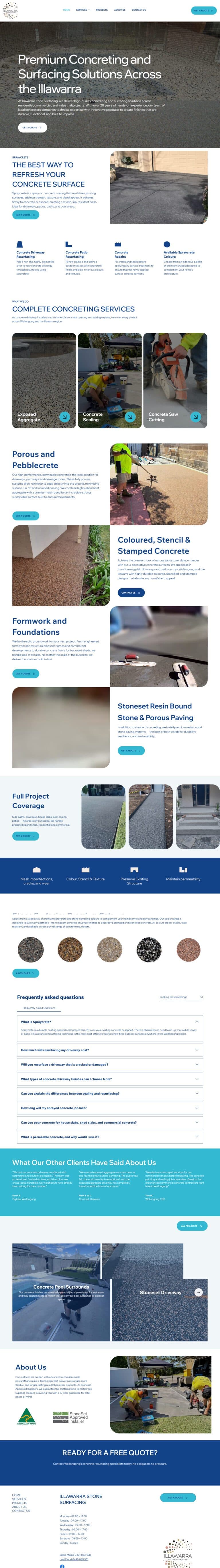 Illawarra Stone Surfacing website design