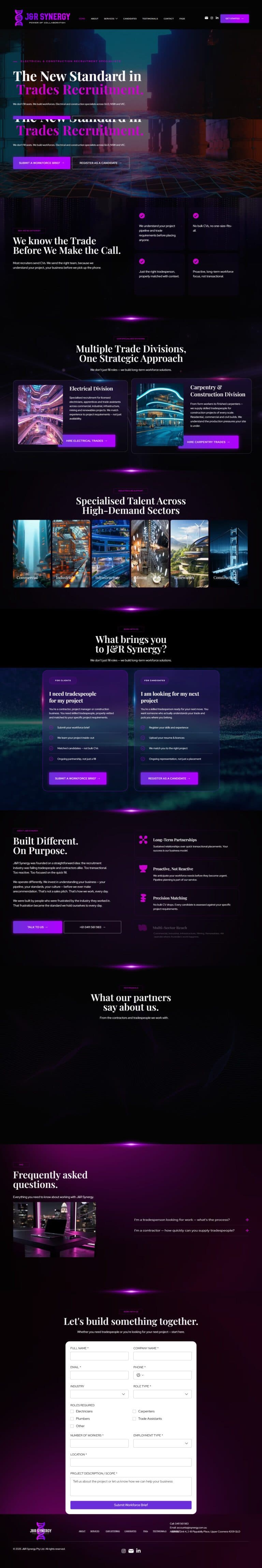 J&R Synergy website design