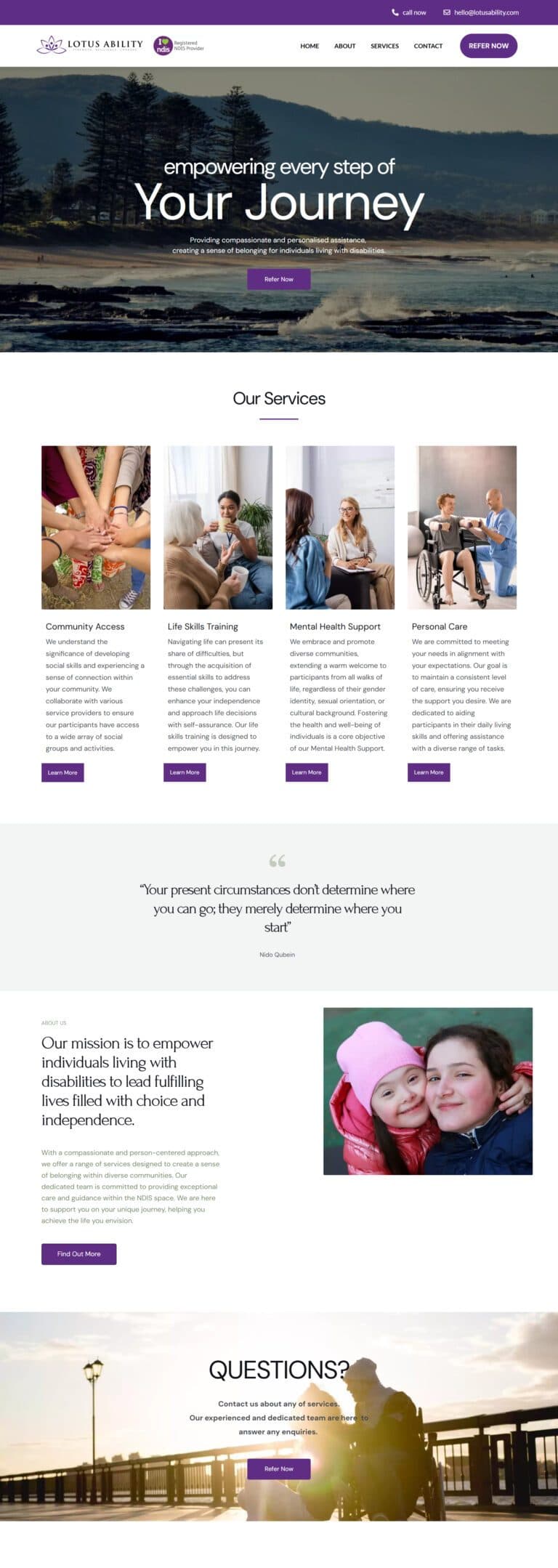 Lotus Ability website design