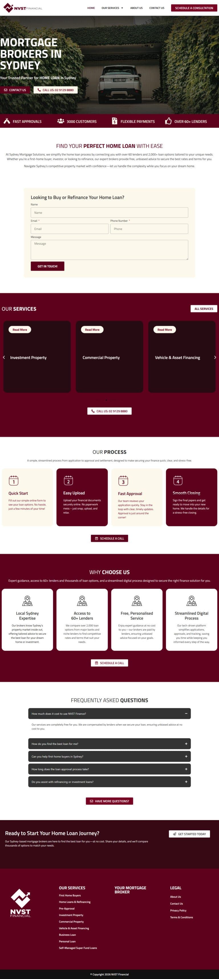 NVST Finance website design