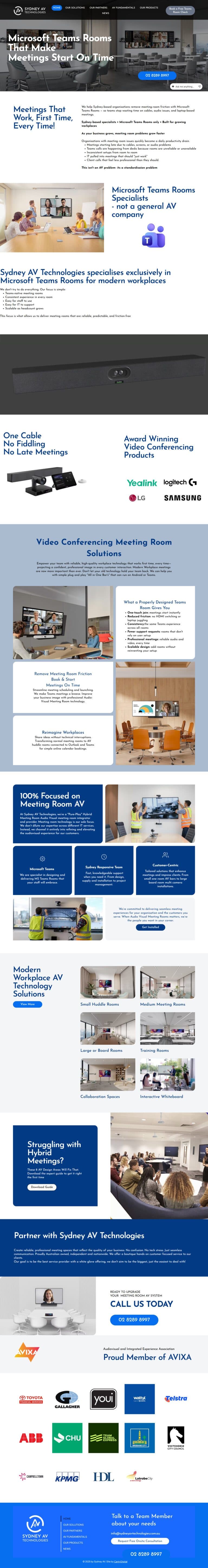 Sydney AV Technologies website design