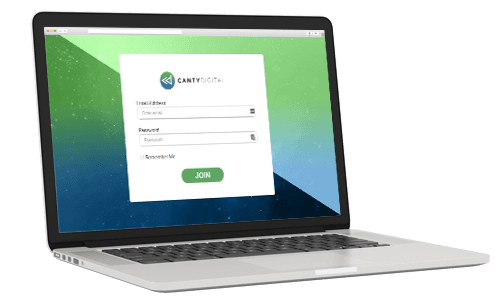 Canty Digital client portal on a laptop