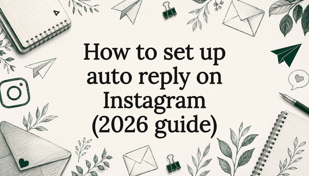 Decorative Instagram auto-reply title card illustration