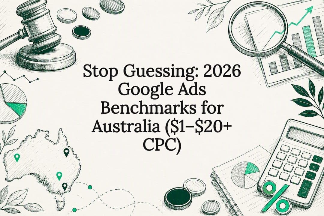 Decorative Google Ads benchmark title card