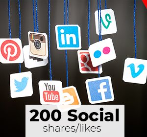 200 social shares and likes