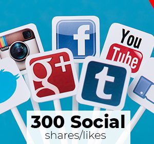 300 social shares and likes