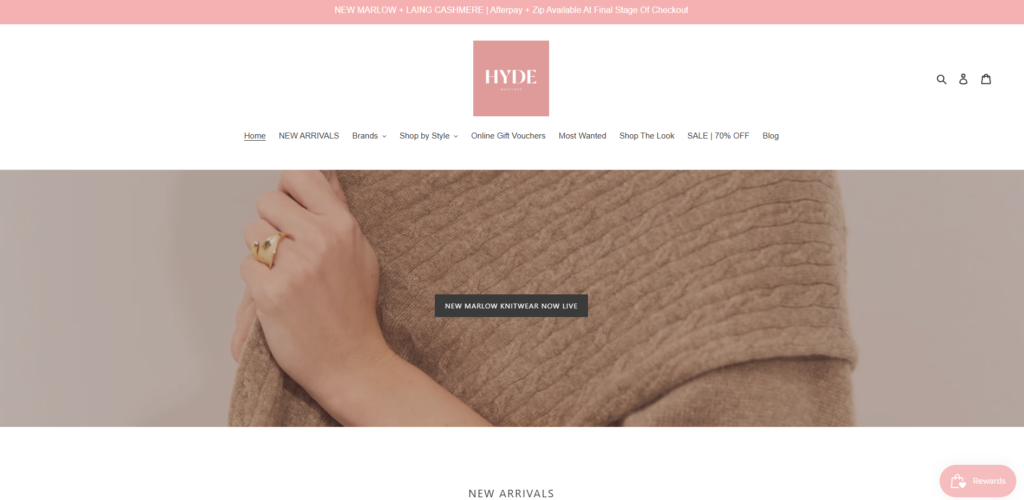 Hyde Boutique Web Design