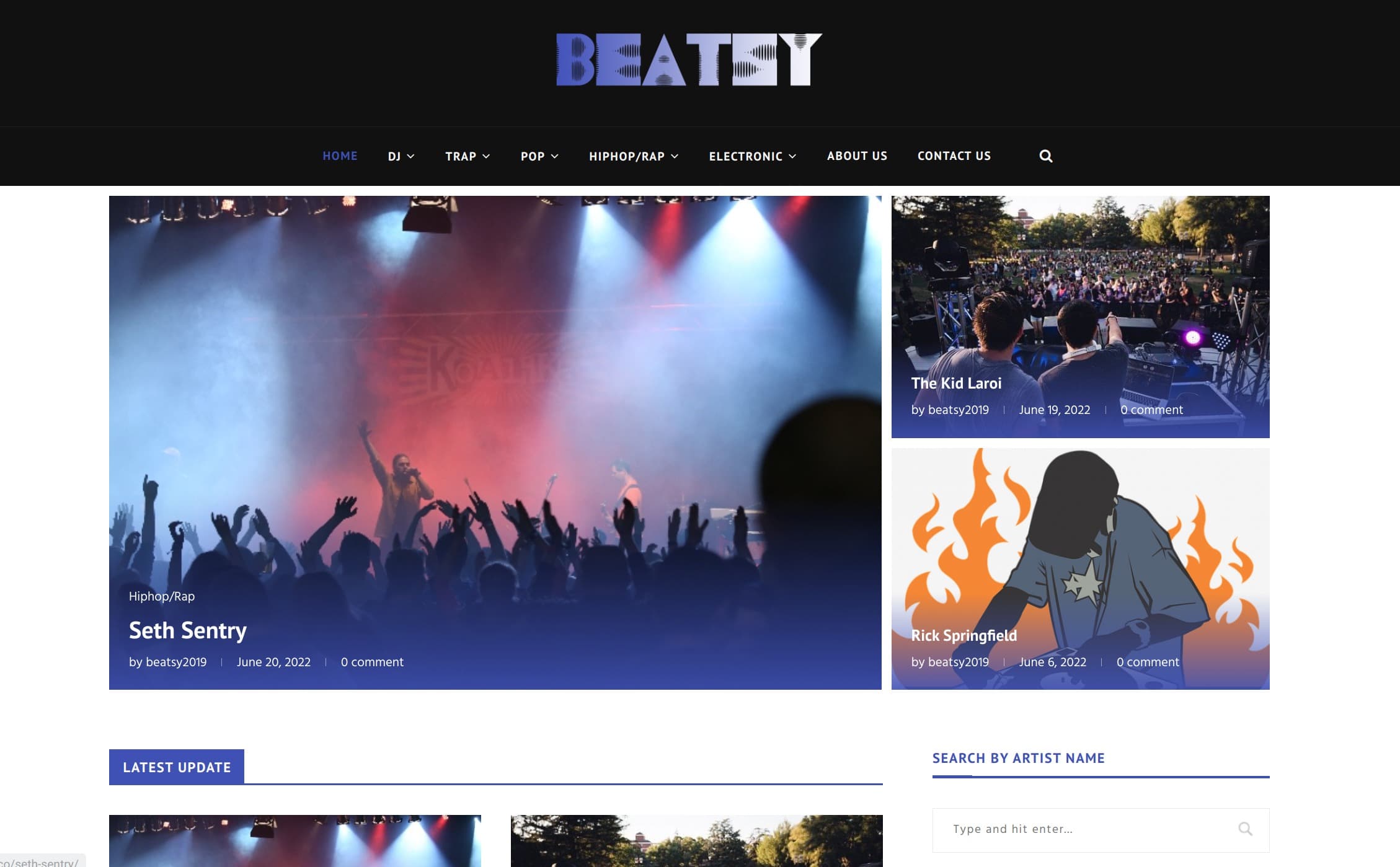 Beatsy Website Design