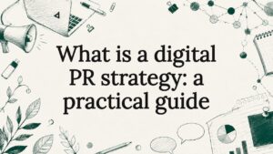 Decorative title card illustration for digital PR strategy