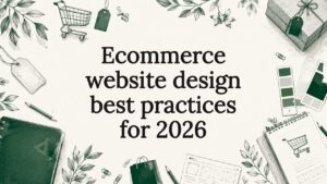 Decorative ecommerce design title card illustration