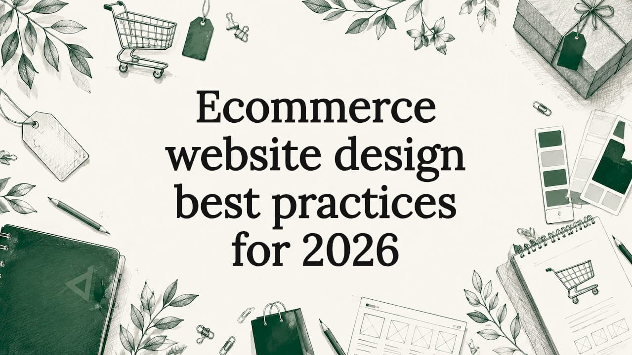 Decorative ecommerce design title card illustration