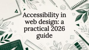 Decorative title card illustration for accessibility article