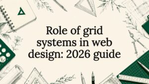 Decorative title card with grid system motifs