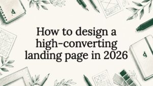 Decorative hand-drawn landing page title card