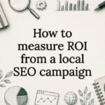 Decorative local SEO campaign title card illustration