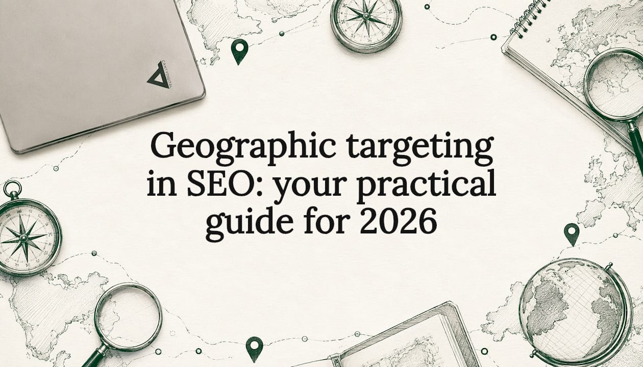 Decorative geographic targeting title card illustration