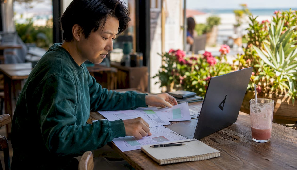Designer coding website in digital agency