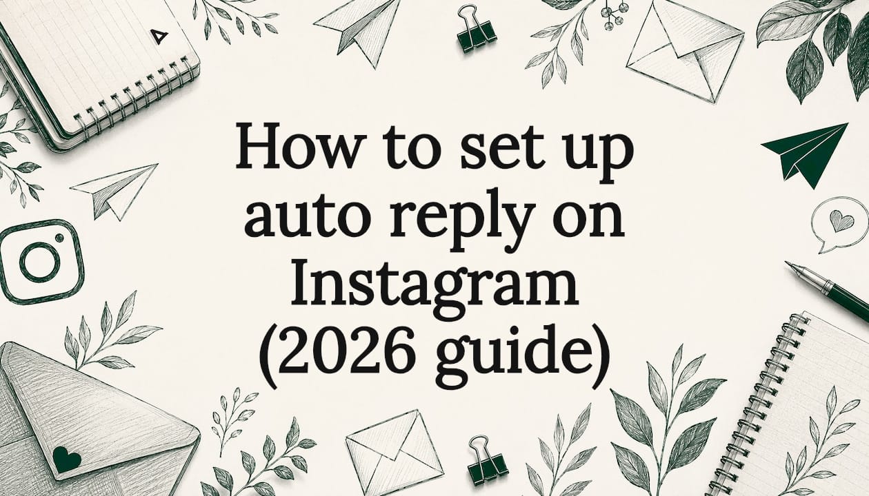 Decorative Instagram auto-reply title card illustration