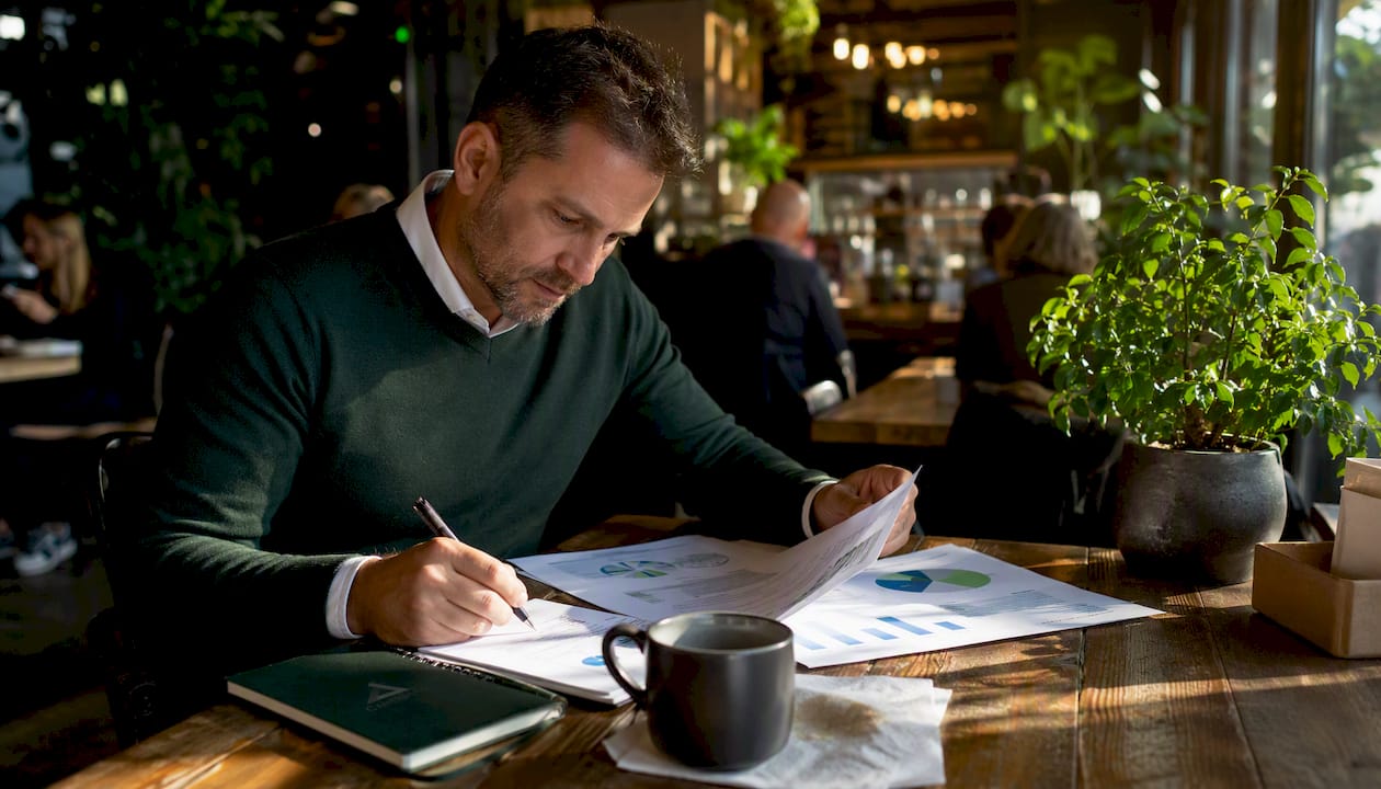 Marketer reviewing local SEO performance report