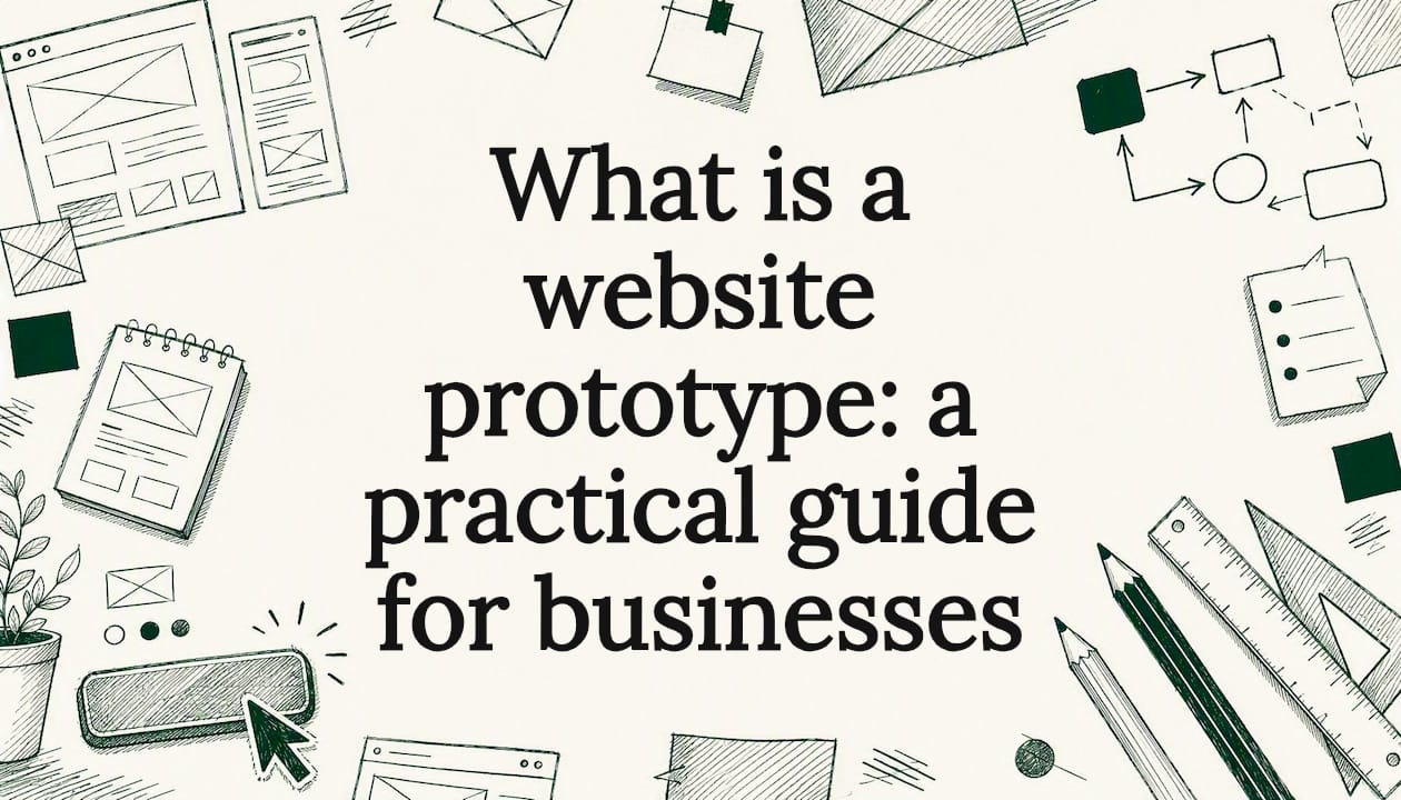 Decorative title card illustration for website prototypes