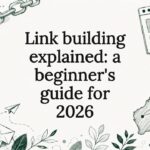 Decorative title card illustration for link building article