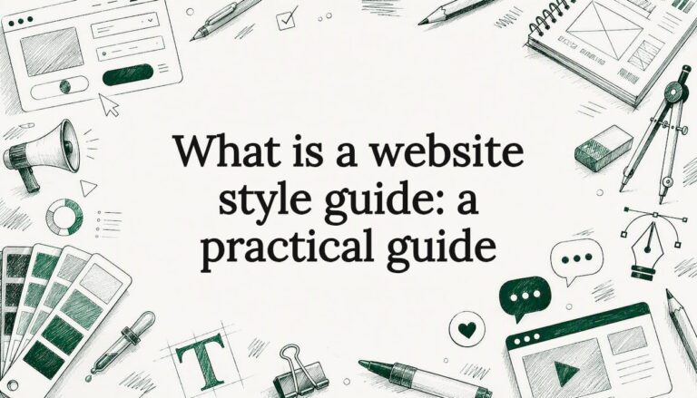Decorative title card illustration for website style guide article