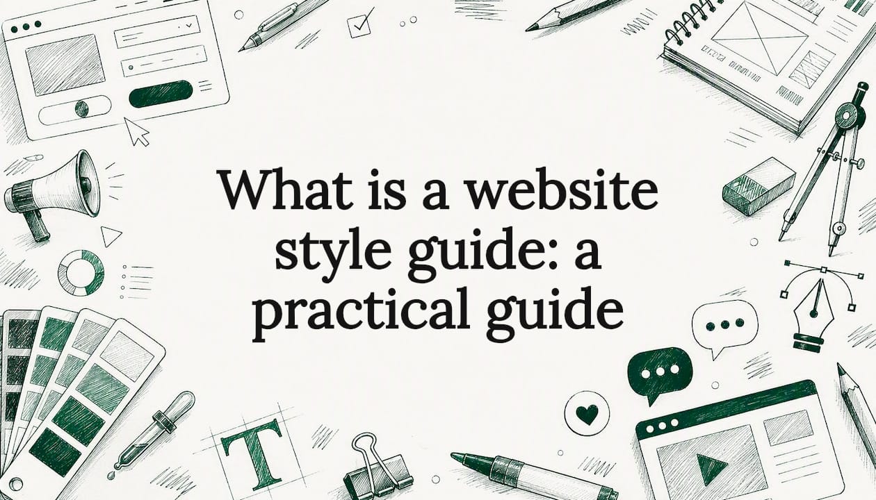 Decorative title card illustration for website style guide article