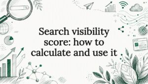 Decorative search visibility score title card illustration