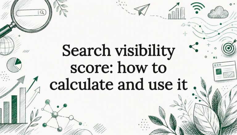 Decorative search visibility score title card illustration