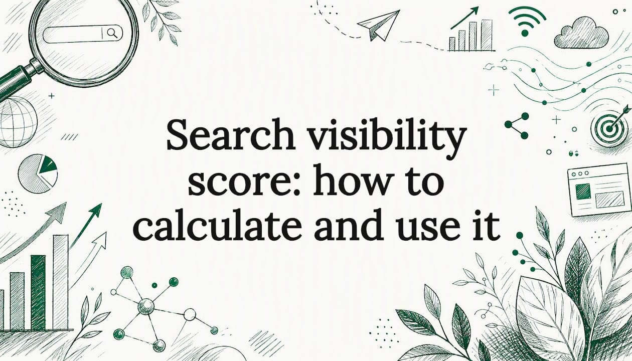 Decorative search visibility score title card illustration