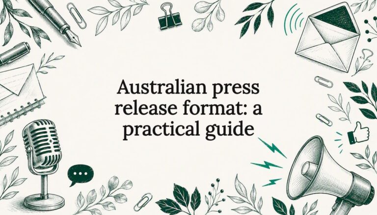 Decorative press release title card illustration