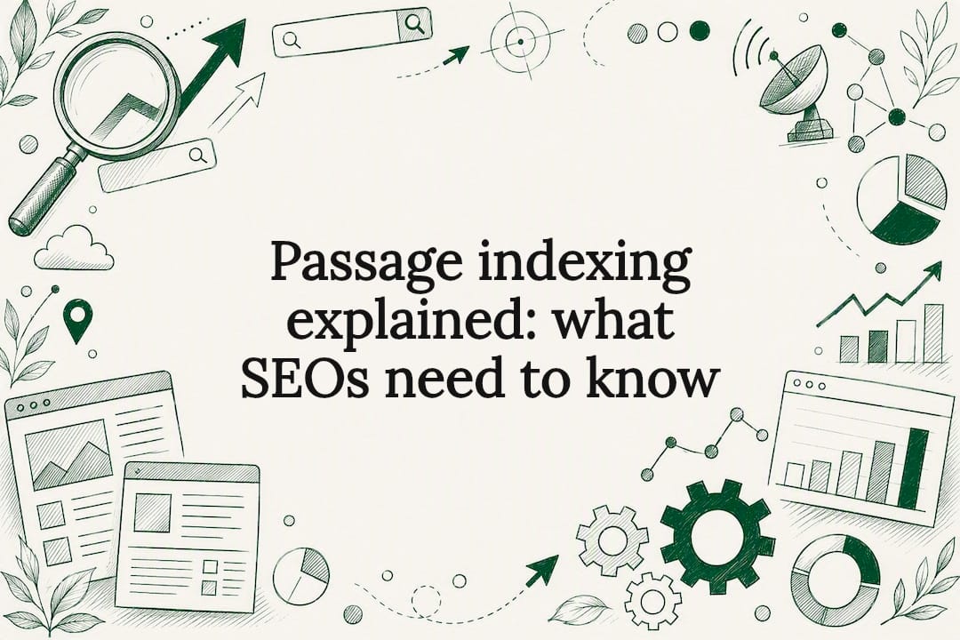 Decorative SEO and passage indexing illustration title card