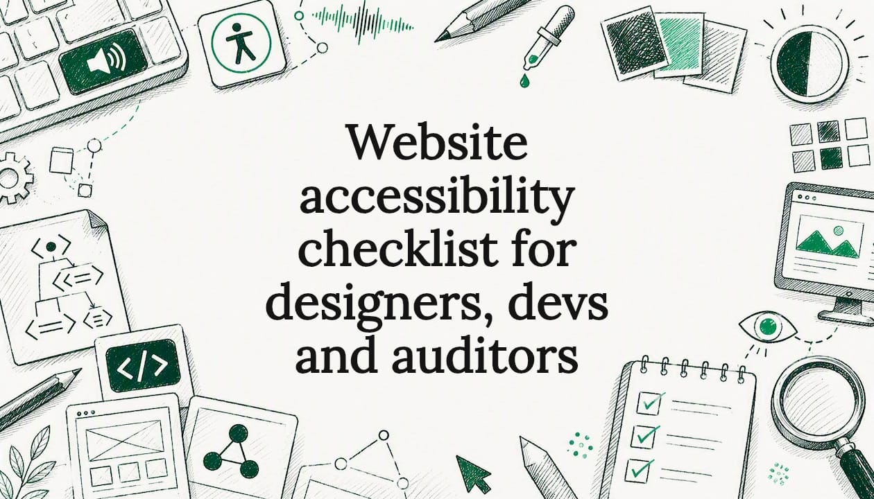 Decorative title card illustration for website accessibility checklist