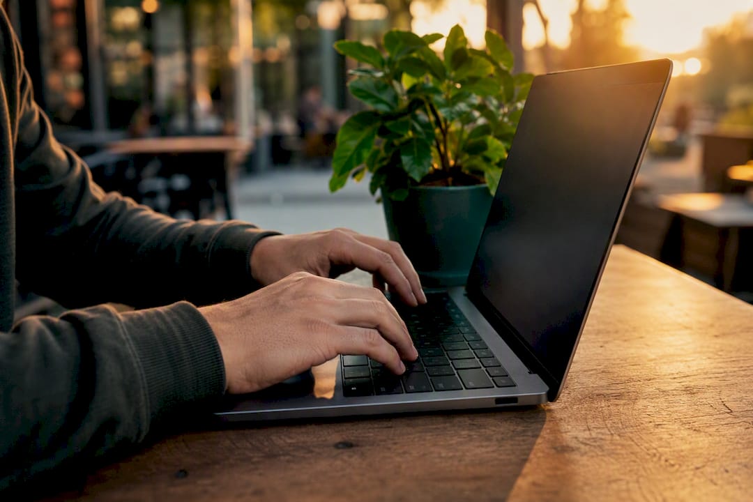 Hands typing SEO code on keyboard