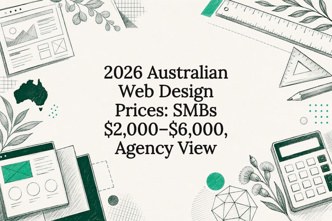 Decorative Australian web design pricing title card